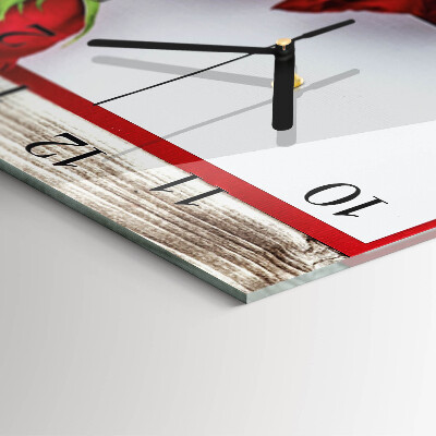 Square kitchen clock Roses