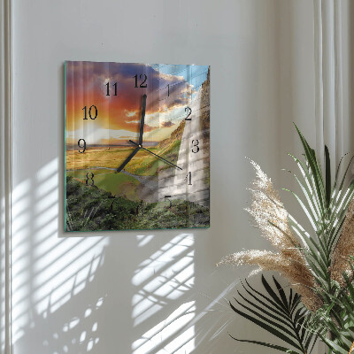 Glass clock square Waterfall