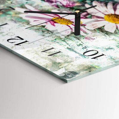 Square kitchen clock Flowers