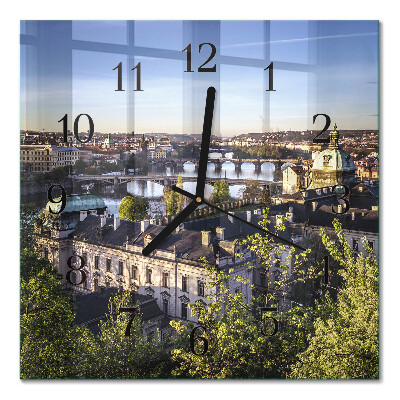 Square wall clock Prague
