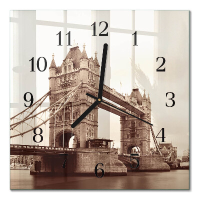 Glass clock square Horizon