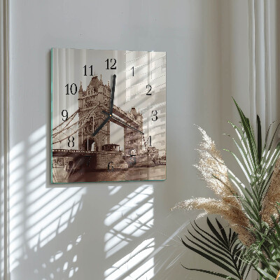 Glass clock square Horizon