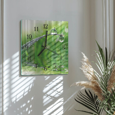 Glass clock square Dew drops