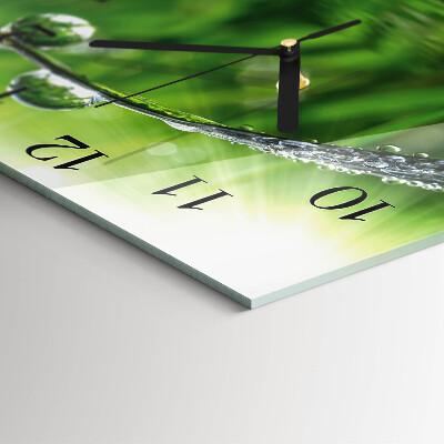Glass clock square Dew drops