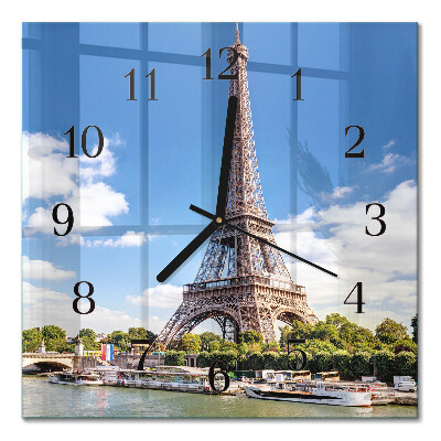 Square wall clock Eiffel Tower