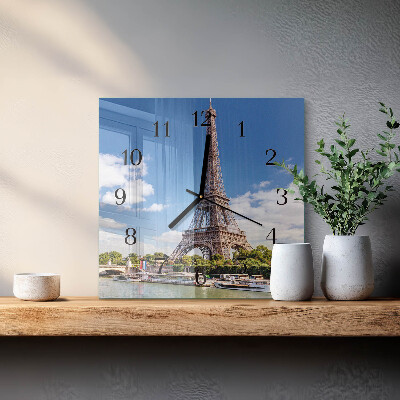 Square wall clock Eiffel Tower