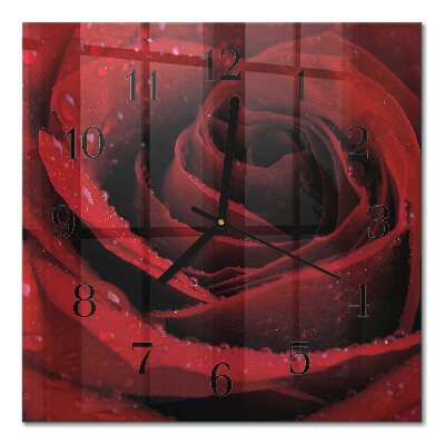 Square wall clock Rose