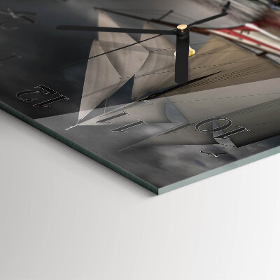 Glass clock square Sailboat