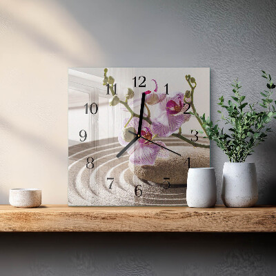 Square wall clock Sand orchid