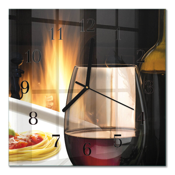 Glass clock square Spaghetti