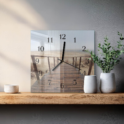 Glass wall clock square Pier
