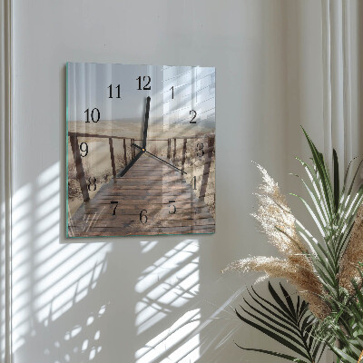Glass wall clock square Pier