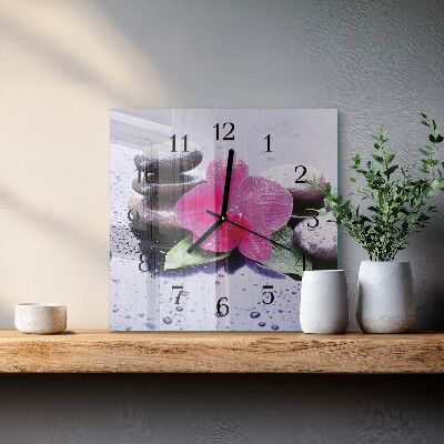Square kitchen clock Orchid