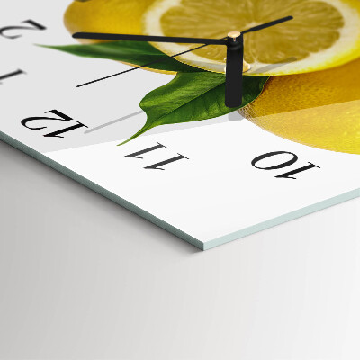 Glass wall clock square Lemons