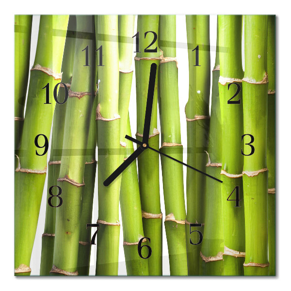 Glass clock square Bamboos