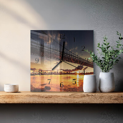 Square wall clock River Bridge