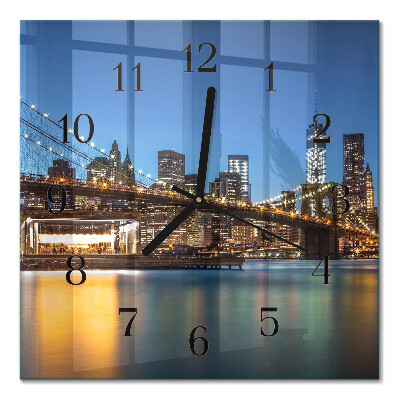 Glass wall clock square Horizon