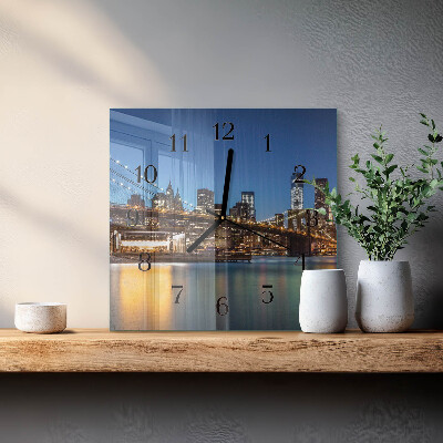 Glass wall clock square Horizon