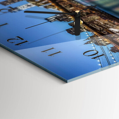 Glass wall clock square Horizon