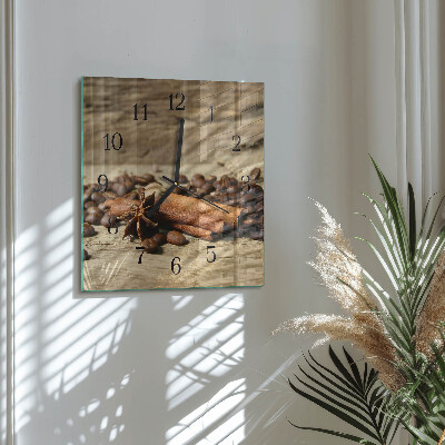 Square kitchen clock Anise cinnamon
