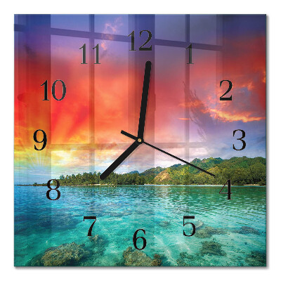Glass clock square Landscape