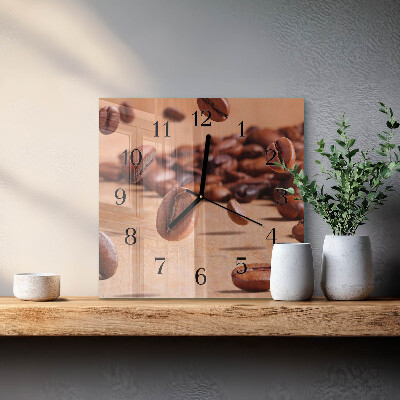 Square wall clock Coffee beans