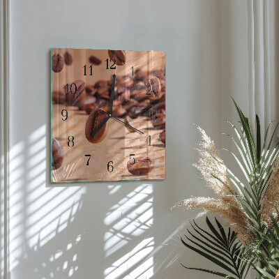 Square wall clock Coffee beans