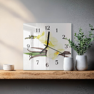 Square wall clock Vanilla orchid