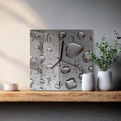 Glass clock square Drops