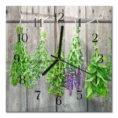 Square wall clock Herbs