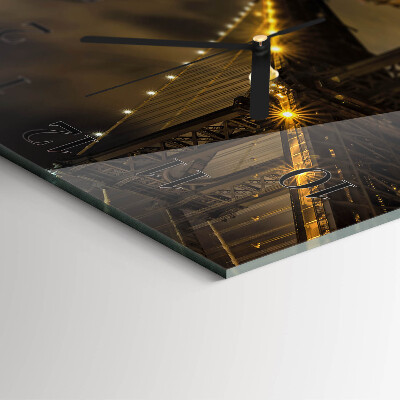 Glass wall clock square Night Bridge