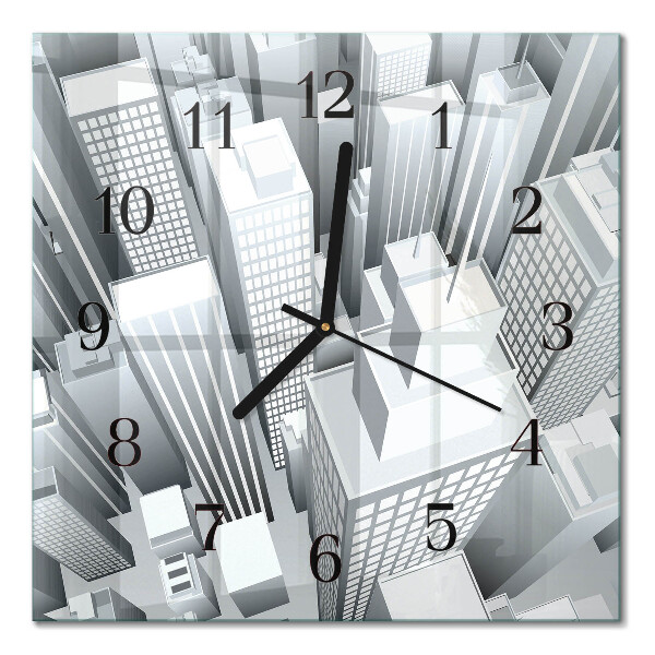 Glass wall clock square Buildings