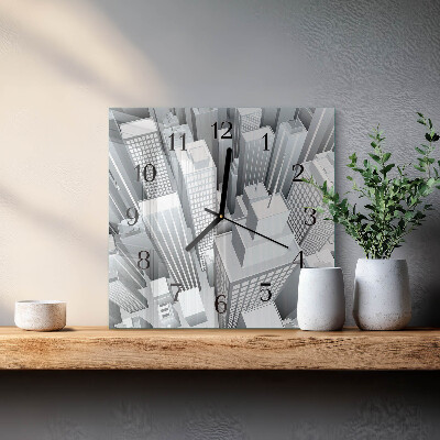 Glass wall clock square Buildings