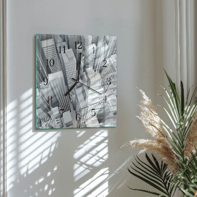 Glass wall clock square Buildings