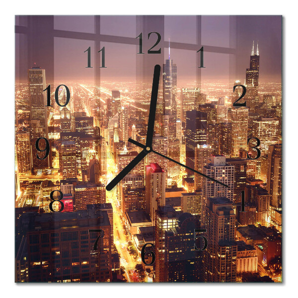 Glass clock square Horizon