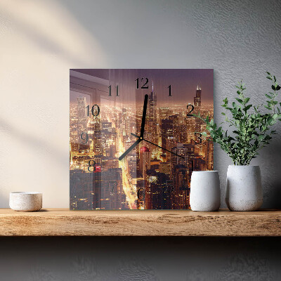 Glass clock square Horizon