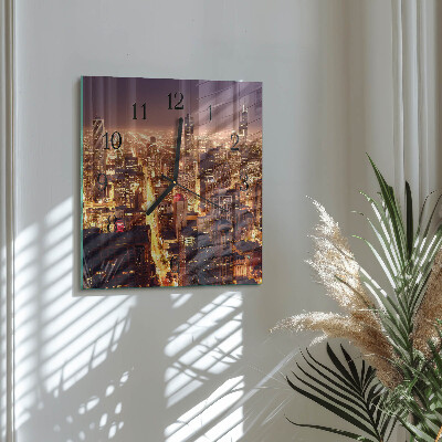 Glass clock square Horizon