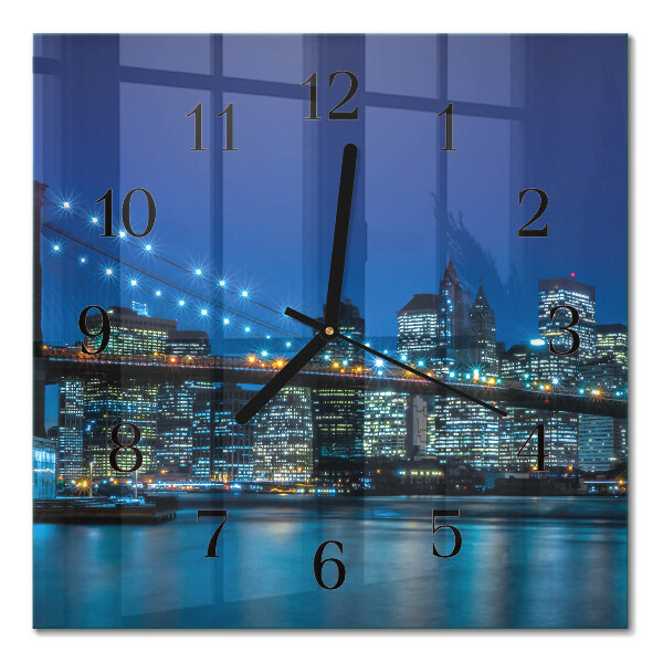 Glass wall clock square Horizon