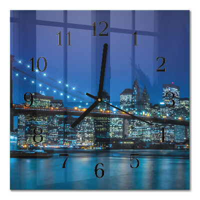 Glass wall clock square Horizon