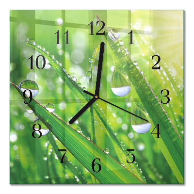 Glass clock square Dew