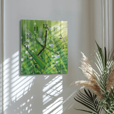 Glass clock square Dew