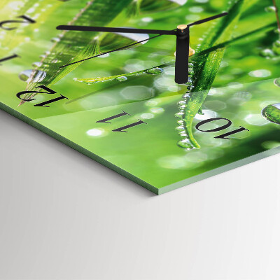 Glass clock square Dew