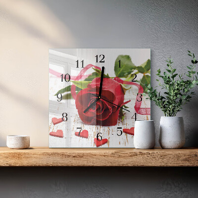Square kitchen clock Rose