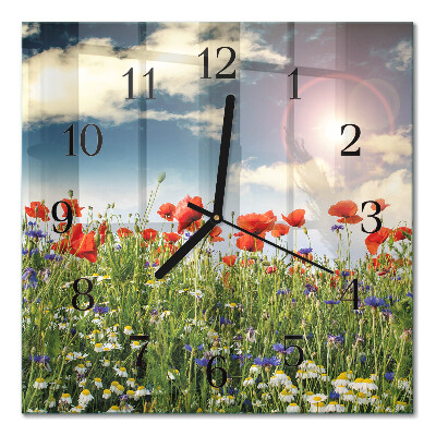 Square kitchen clock Meadow