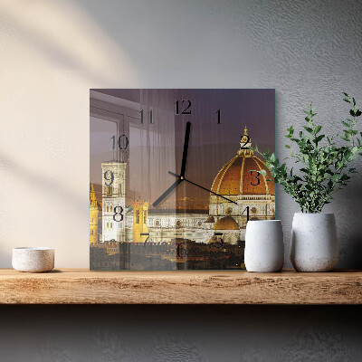 Glass wall clock square Basilica