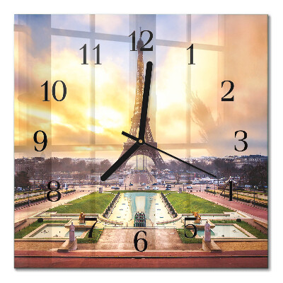 Square kitchen clock Eiffel Tower
