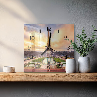 Square kitchen clock Eiffel Tower