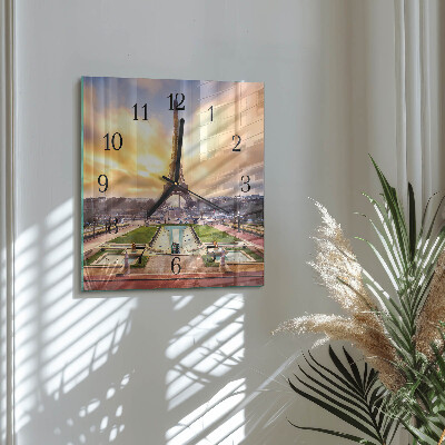 Square kitchen clock Eiffel Tower