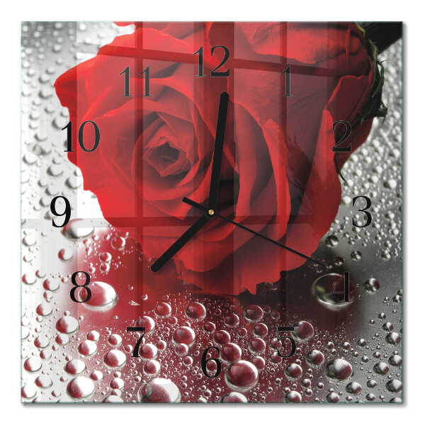 Square wall clock Rose