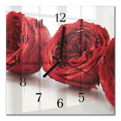 Square kitchen clock Flowers